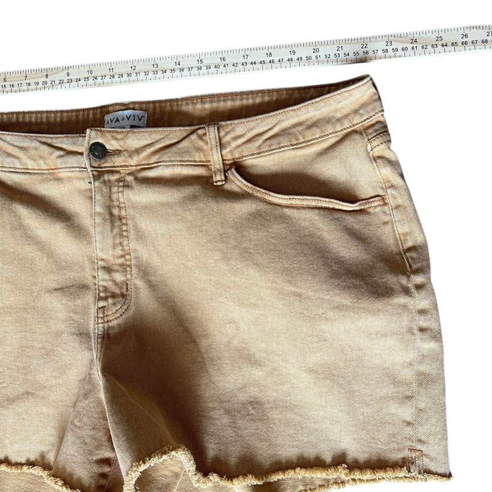 Ava & Viv Women's Mid Rise Midi Jean Shorts Gold Size 22W - Picture 7 of 8